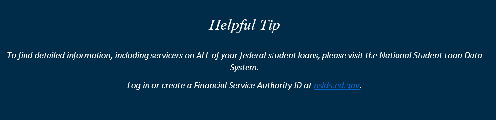 Helpful Federal student loan tip